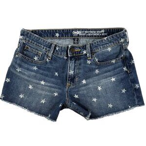 GAP Sexy Boyfriend Short Shorts Cut Offs with Allover Star Print Size 2